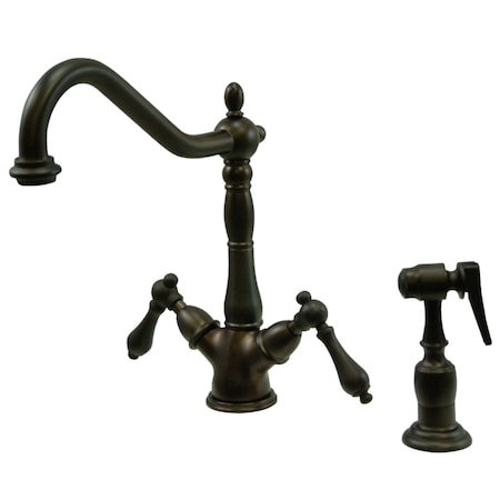 Kingston Brass KS1235ALBS 8" Kitchen Faucet, Oil Rubbed Bronze KS1235ALBS